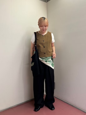 「ブラウンコーデ」｜「アイテム（その他アウター）」を使った、さきさん（レディース・153cm）の秋コーディネート