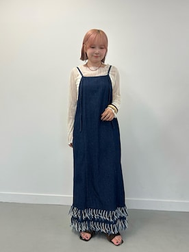 「アイテム（バングル/リストバンド）」を使った、さきさん（レディース・153cm）の秋コーディネート