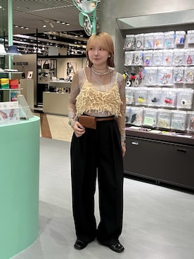 「アイテム（イヤリング）」を使った、さきさん（レディース・153cm）の秋コーディネート