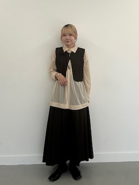 「アイテム（その他ヘアアクセサリー）」を使った、さきさん（レディース・153cm）の秋コーディネート