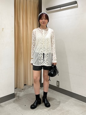 「KBF（ケイビーエフ）のアイテム（帽子）」を使った、さきさん（レディース・153cm）の夏コーディネート