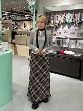 「アイテム（イヤリング）」を使った、さきさん（レディース・153cm）の秋コーディネート