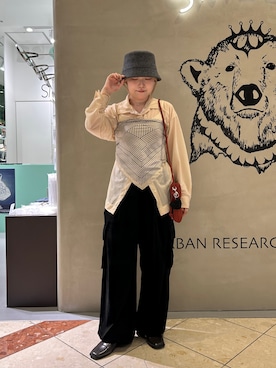 「アイテム（バンダナ/スカーフ）」を使った、さきさん（レディース・153cm）の秋コーディネート