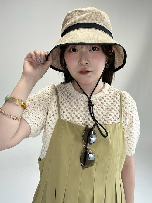 ラムスキンのパイピングがお洒落Hermes\tKlelia Code ハット セール】ジュートライクパイピングハット（ハット）｜SMELLY