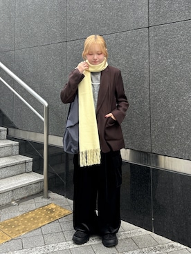 「アイテム（マフラー）」を使った、さきさん（レディース・153cm）の秋コーディネート
