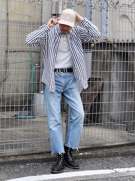 「KANGOL（カンゴール）のアイテム（キャップ）」を使った、KYOTAROさん（メンズ・181cm）の春コーディネート