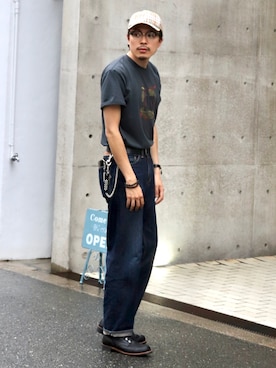 「CALEE（キャリー）のアイテム（パンツ）」を使った、KYOTAROさん（メンズ・181cm）の夏コーディネート