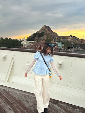 「R&E（アールアンドイー）のアイテム」を使った、Rioさん（レディース・157cm）の秋コーディネート