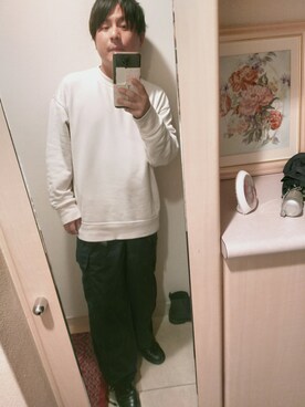 「無印良品（ムジルシリョウヒン）のアイテム（スウェット）」を使った、まささん（メンズ・159cm）の春コーディネート