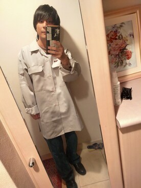 「アイテム（シャツ/ブラウス、シルバー系）」を使った、まささん（メンズ・158cm）の秋コーディネート