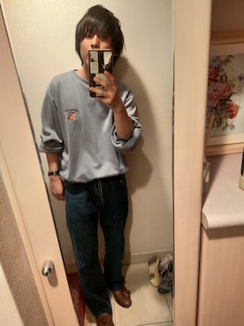 「しまむら（シマムラ）のアイテム（スウェット）」を使った、まささん（メンズ・158cm）の秋コーディネート