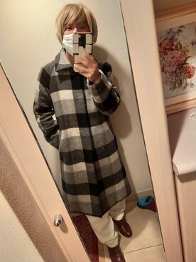 「STUDIOUS（ステュディオス）のアイテム（ステンカラーコート）」を使った、まささん（メンズ・159cm）の冬コーディネート