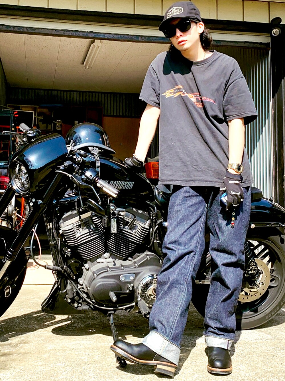 K.J｜Harley-DavidsonのTシャツ/カットソーを使った