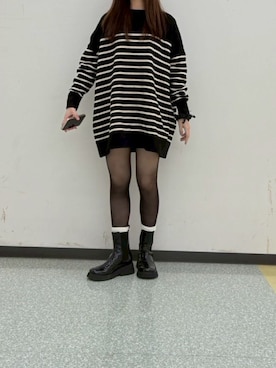 「CHARLES & KEITH（チャールズ & キース）のアイテム（ブーツ）」を使った、るんコさん（レディース・159cm）の秋コーディネート