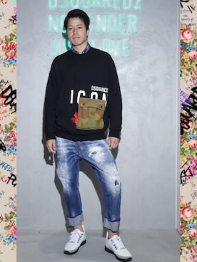 「DSQUARED2（ディースクエアード）のアイテム（その他）」を使った、光士さん（メンズ・181cm）の春コーディネート