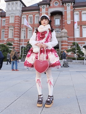 「アイテム（アームカバー）」を使った、meriさん（レディース・168cm）の冬コーディネート