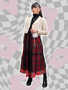 「アイテム（リング）」を使った、meriさん（レディース・168cm）の秋コーディネート