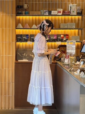 「アイテム（ワンピース/ドレス、パープル系）」を使った、meriさん（レディース・168cm）の秋コーディネート