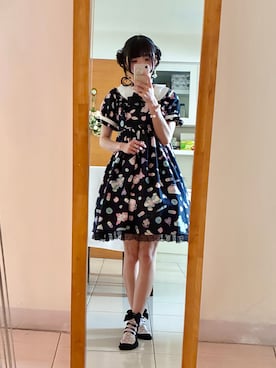 「Angelic Pretty（アンジェリックプリティ）のFancyホスピタルワンピース Released in 2017 ¥27,864（ワンピース、ブラック系）」を使った、meriさん（レディース・168cm）の秋コーディネート