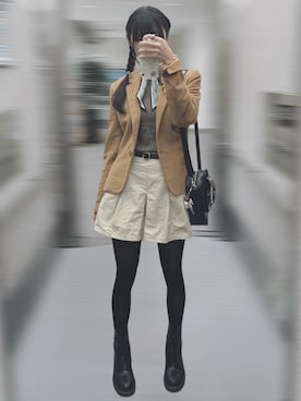 「アイテム（リング）」を使った、meriさん（レディース・168cm）の秋コーディネート