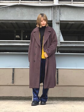 「tk.TAKEO KIKUCHI」｜「アイテム（チェスターコート）」を使った、mizukiさん（レディース・162cm）の秋コーディネート