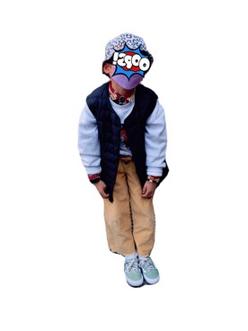 「TOMMY HILFIGER（トミーヒルフィガー）のアイテム（スウェット）」を使った、chinatsuさん（キッズ・110cm）の冬コーディネート