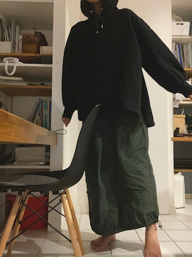 「Kastane」｜「アイテム（パーカー）」を使った、Rinさん（レディース・165cm）の秋コーディネート
