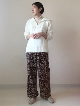「ドットパンツ」｜HIKARI  HAGAさん（レディース・159cm）の秋コーディネート