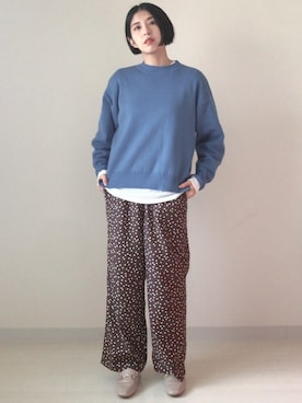 「ドットパンツ」｜HIKARI  HAGAさん（レディース・159cm）の秋コーディネート