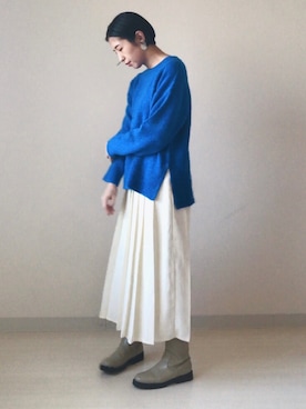 「ピスタチオ」｜「アイテム（ブーツ）」を使った、HIKARI  HAGAさん（レディース・159cm）の冬コーディネート