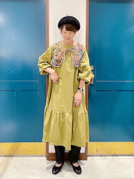 「ピスタチオ」｜「アイテム（帽子）」を使った、うーさん ☁︎ 。さん（レディース・166cm）の秋コーディネート