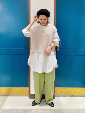 「カオリノモリ」｜「アイテム（ハンチング/ベレー帽）」を使った、うーさん ☁︎ 。さん（レディース・166cm）の冬コーディネート