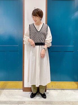 「ピスタチオ」｜「アイテム（その他トップス）」を使った、うーさん ☁︎ 。さん（レディース・166cm）の秋コーディネート