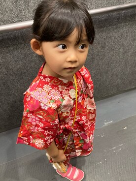 「no brand（ノーブランド）のアイテム（浴衣）」を使った、sarihiさん（キッズ・90cm）の夏コーディネート