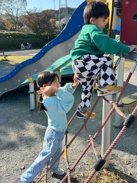 「アイテム（デニムパンツ）」を使った、sarihiさん（キッズ・110cm）の秋コーディネート