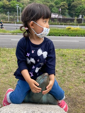 「SUKUSUKU（スクスク）のアイテム」を使った、sarihiさん（キッズ・90cm）の春コーディネート