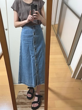 「ブラウン×デニム」｜yuzuさん（レディース・153cm）の夏コーディネート