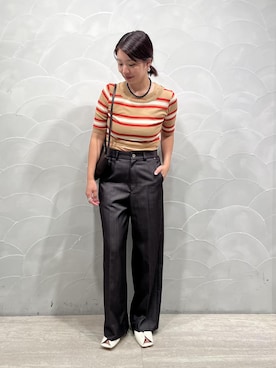 「ADAM ET ROPE'（アダムエロペ）のアイテム（デニムパンツ）」を使った、kanako fujinoさん（レディース・163cm）の夏コーディネート