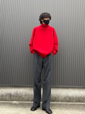 「stein（シュタイン）のアイテム（ニット/セーター）」を使った、Yukiさん（メンズ・178cm）の冬コーディネート