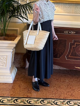 「アイテム（かごバッグ）」を使った、gee さん（レディース・161cm）の夏コーディネート