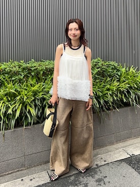 「Mollini（モリーニ）のアイテム」を使った、AKARIさん（レディース・163cm）の夏コーディネート