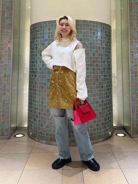 「Lee（リー）のアイテム（パンツ）」を使った、AKARIさん（レディース・160cm）の秋コーディネート