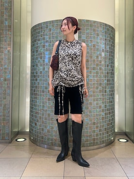 「アイテム（ブーツ）」を使った、AKARIさん（レディース・163cm）の夏コーディネート