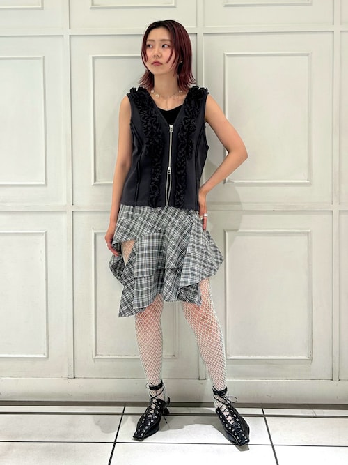 【新品未使用】Ry Beams/チェックフリルブレード セール】フリルブレード ウラケ ベスト（ベスト）｜Ray BEAMS（レイ