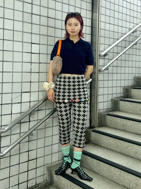 「Ray BEAMS（レイビームス）のアイテム」を使った、AKARIさん（レディース・163cm）の夏コーディネート