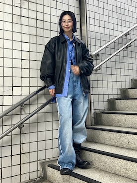 「アイテム（ブルゾン）」を使った、AKARIさん（レディース・163cm）の秋コーディネート