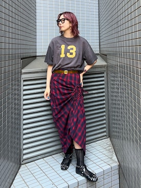 「Ray BEAMS（レイビームス）のアイテム」を使った、AKARIさん（骨格ウェーブ・レディース・163cm）の夏コーディネート