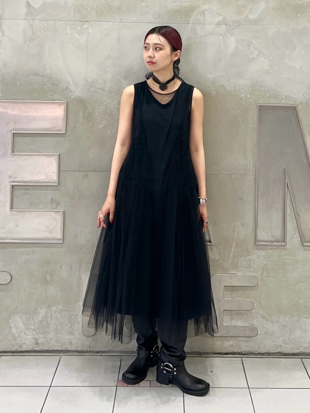 chika kisada×RayBEAMS 別注チュールパーカーワンピBLACK CHIKA KISADA パーカー ワンピース chika kisada×RayBEAMS 別注