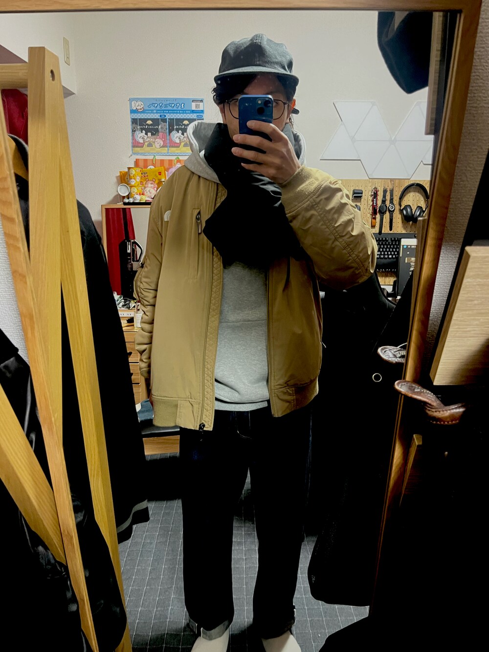 THE NORTH FACEのMA-1（ベージュ系）を使った人気ファッション