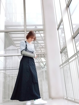 「上下GU」｜Rieさん（レディース・168cm）の春コーディネート